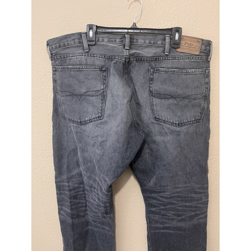 Polo Ralph Lauren Mens Jeans 40x30 Black Gray Hampton Straight Leg 100% cotton - Picture 10 of 14